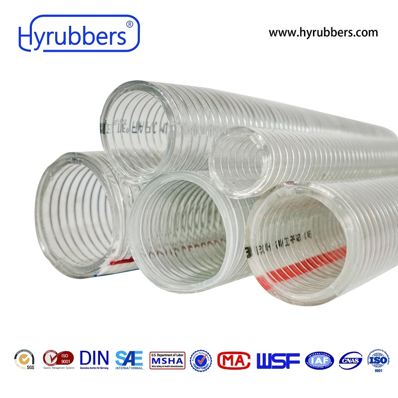 Flexible PVC Steel Wire Reinforced Hose Transparent Clear PVC Hose