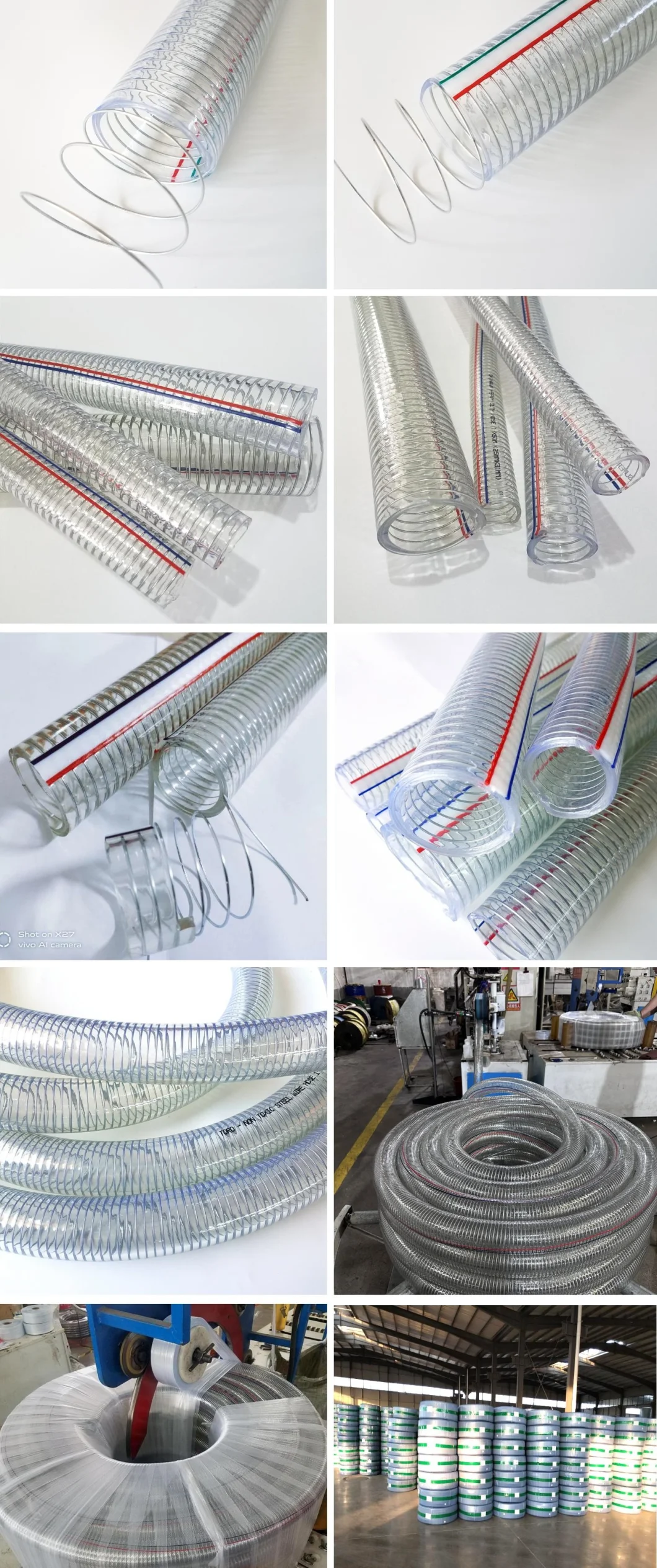 1/4&quot;~10&quot; Clear/Transparent PVC Plastic Spiral Steel Wire Suction/Discharge Water Soft Hose