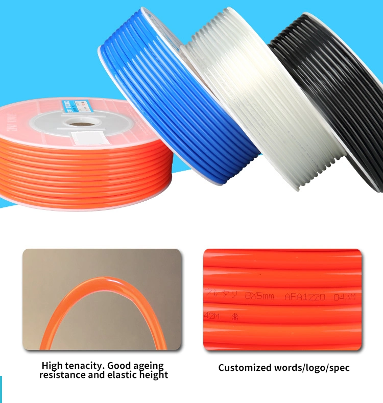 PU Series Tube Blue Red Transparent Black 8X5 6*4 4*2.5 10*6.5 12*8 Flexible Pneumatic Air Hose