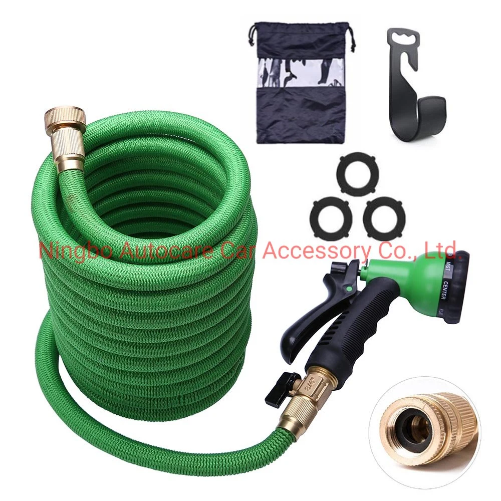 Expandable Garden Hose High Pressure Hose 8 Function Spray Nozzle Water Hose Flexible Garden Hose with All Brass Connectors