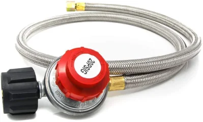 Gas 0-20psi Propane Water Hose (Regulator with PVC Pipe Fitting Tube 4 FT) for Kitchen Appliances, Outdoor, Grill, Pipe Line Gas Stove, Wood Stove, Fireplace