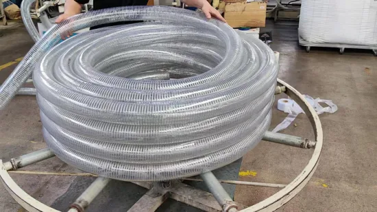 Factory PVC/Plastic Anti-Static Clear Spiral Steel Wire Reinforced Oil Hose